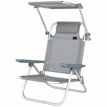 Outsunny Chaise lounge d'extérieur, transat pliant inclinable avec 6 positions.