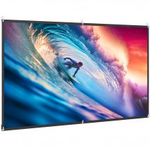 HOMCOM Projektionsleinwand 254 cm 4K/8K HD Format 16:9, manuell höhenverstellbar, waschbare Leinwand, 160° Weitwinkel, für Zuhause, Heimkino, Kino, Büro, Weiß   Aosom