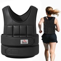 HOMCOM Gilet lesté réglable veste lestée 20 kg max entrainement musculation crossfit boxe sacs amovibles sangles ajustables avec velcro tissu oxford 