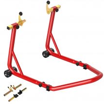 HOMCOM Motorradständer Set vorne/hinten Montageständer Motorradheber bis 544 kg Motorrad Ständer für Hinterrad Stahl Rot   Aosom