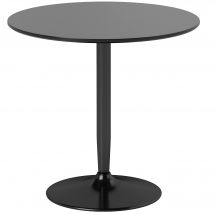 HOMCOM Esstisch 80 x 80 cm rund Küchentisch für 2 Personen Esszimmertisch mit Stahlbein, Rutschfester Fußauflage Säulentisch moderner Kaffeetisch für Küche, Esszimmer und Wohnzimmer Schwarz   Aosom