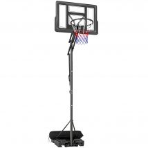 SPORTNOW Basketballkorb Outdoor 235-305cm schnell Höhenverstellbar Basketballständer mit 110x70cm bruchsichere Rückwand 2 Rädern & Gewichtssack Mobile Basketball Korb für Jugendliche Erwachsene   Aosom