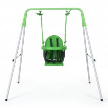 Outsunny Balançoire portique pour enfants de 6 à 36 mois balancoire bebe capacité de charge de 25 Kg en acier hauteur 122 cm vert   Aosom France