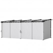 Outsunny Pergola jardin exterieur 3 x 6 m pergola coulissante rétractable avec parois latérales, abri soleil UPF30+, gris