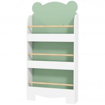 AIYAPLAY Bibliothèque pour enfant, rangement livre enfant 3 niveaux pour salle de jeux, chambre d'enfant, vert
