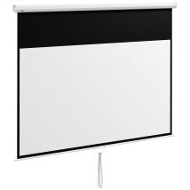 HOMCOM Projektionsleinwand 254 cm, Projektorleinwand für Heimkino, 16:9, 4K HD, Wand- oder Deckenmontage, 236,8 x 8 x 158 cm, weiß   Aosom