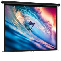 HOMCOM Beamer Leinwand 171 x 128 cm 84 Zoll 4:3 HD 4K Projektionsleinwand Rollo-Leinwand für Heimkino Büro-Präsentationen   Aosom