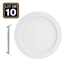 Europalamp - 10 Spot Encastrable Led 6w Rond Extra-plat Blanc Froid 6000k