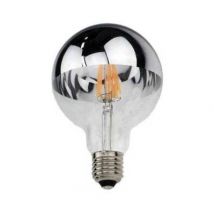 Silamp - Ampoule Led E27 Filament 4w G95 Reflet Argent - Blanc Chaud 2300k - 3500k - Silamp