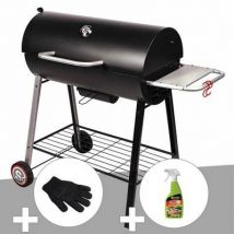 Somagic - Barbecue À Charbon Sur Chariot Michigan - Somagic + Gant De Protection + Dégraissant Pour Barbecue