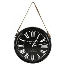Aubry Gaspard - Horloge En Métal Noir Laqué Antiquités De Paris