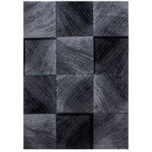 Studio Deco - Carreaux - Tapis À Motifs Carreaux En Damier - Noir Et Gris 120 X 170 Cm