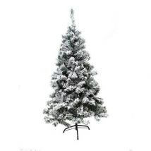 Toilinux - Sapin De Noël Artificiel Enneigé Oslo - 450 Branches Épaisses - H. 150 Cm - Blanc Et Vert