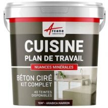 Arcane Industries - Kit Beton Cire Cuisine Et Plan De Travail-10 M² (en 2 Couches) Arabica Marron