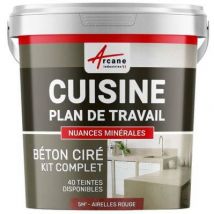 Arcane Industries - Kit Beton Cire Cuisine Et Plan De Travail-5 M² (en 2 Couches) Airelles Rouge