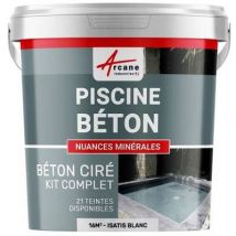Arcane Industries - Kit Béton Ciré Piscine Béton - Rénovation Et Etanchéité-16 M² Isatis Blanc