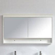 Stano - Armoire De Toilette Bloc-miroir 120 Cm Typo Finition Mélaminé Blanc 114 Cm