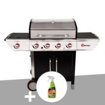 Somagic - Barbecue À Gaz Avec Chariot Manhattan 450gpi + Plancha + Dégraissant Pour Barbecue