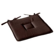 Toilinux - Galette De Chaise Plate Panama - 40 Cm X 40 Cm - Marron Chocolat Fondant