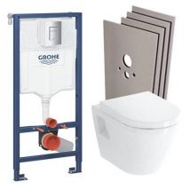 Grohe - Grohe Pack Wc Rapid Sl + Wc Vitra Integra + Abattant + Plaque Skate Chrome + Set Habillage