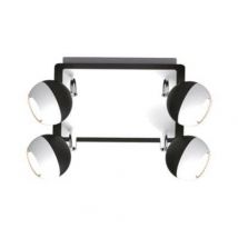 Silamp - Plafonnier 4 Spots Orientables Noir Et Blanc Carré En Saillie Pour Ampoule Gu10 - Silamp