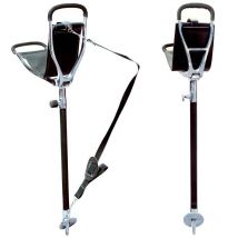 Canne Siege Januel Telescopique Tube Gaine Cuir Avec Bretelle - Vert Fonce - Équipement de Chasse - Chasseur.com