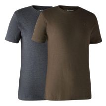 Tee Shirt Manches Courtes Deerhunter With Deer - Marron/gris - Par 2 Xl - Vêtements de Chasse - Chasseur.com