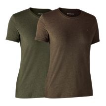 Tee-shirt Manches Courtes Femme Deerhunter Basique - Vert/marron - Par 2 40 - Vêtements de Chasse - Chasseur.com