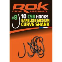 Anzol Simples Rok Fishing Barbless Medium Curve Shank - Pack De 10 Rok/040312