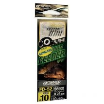 Anzuelo Montado Golpe Owner Barbless Method Feeder Pellet - Paquete De 6 Fd-52-14