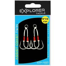 Assist Hook Explorer Tackle Coast Line Twin - Pack Of 2 Exact50