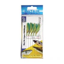 Bas De Ligne Autain 5 Hamecons Vert/jaune No4 - Pêcheur.com