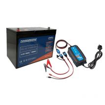 Batterie Lithium Power Sonic Lifepo4 Power Sonic 12v 100ah + Chargeur Étanche Victron 12v15a Pbl12100-15 - Pêcheur.com