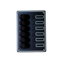 Bedienungs/schalttafel Elektrik Plastimo Wasserdicht Aluminiumschwarz - 6 Kippschalter 175673