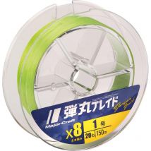 Braid Major Craft Dangan Braid X8 Noir/rouge Maj-db8-150/0.6gr