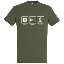 Camiseta De Mangas Cortas Para Hombre Bartavel Eat Sleep Hunt - Caqui Ts1056kaki-l