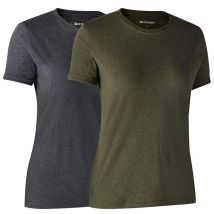 Camiseta De Mangas Cortas Para Mujer Deerhunter Basic 2-pack - Kaki/gris - Paquete De 2 8395-354dh-48