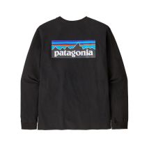 Camisola De Mangas Compridas Para Homem - Black Patagonia L/s P-6 Logo Responsibili-tee - Black 38518blkxs
