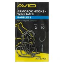 Carp Hook Avid Carp Armorok Wide Gape Barbless - Pack Of 10 A0520024
