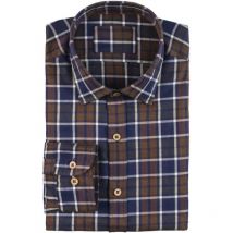 Chemise Manches Longues Homme Ligne Verney-carron Mery - Marron/bleu Xl