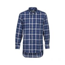 Chemise Manches Longues Homme Percussion Ardennes Long Pan - Bleu/marron L