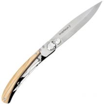 Couteau De Poche Le Coq Français Rivière Bois D'olivier Longueur 21cm