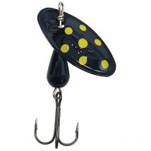 Cuiller Tournante Suissex Cicada Noir Points Jaunes Fluos Noir Point Jaune Fluo - No2