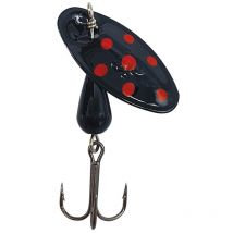 Cuiller Tournante Suissex Cicada Noir Points Rouges Fluos Noir Point Rouge Fluo - No1