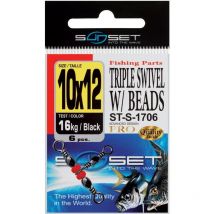 Drehender Meer-wirbel Sunset Triple Swivel W / Beads St-s-1706 Stsab104412x1414k