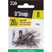 Emerillon Agrafe Daiwa Rapide - Par 20 No8 - Pêcheur.com