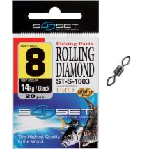 Emerillon Mer Sunset Rolling Diamond St-s-1003 - Par 20 No8 - Pour Pêche en Mer - Pêcheur.com