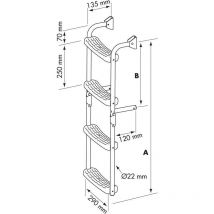Escalera De Acero Inoxidable Plegable Con Brazos A 90o Plastimo Inox Plegable Ángulo 90o 55701
