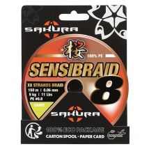 Geflochtene Angelschnur Chartreuse - 150m Sakura Sensibraid 8x Sapfn00030.08-cha