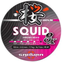 Geflochtene Angelschnur Sakura Squid 8x Saplk40040.12-pink